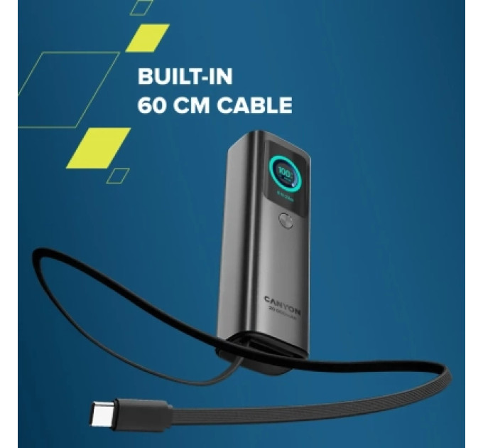 Батарея універсальна Canyon 20000mAh OnPower 265 PD/100W (CNS-CPB265DG)