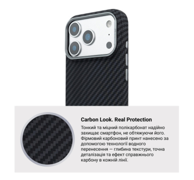 Armorstandart Чохол до мобільного телефона Armorstandart LikeCarbon2 MagCase Apple iPhone 17 Pro Carbon Black (ARM86258)