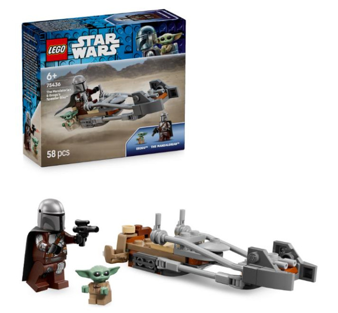 LEGO Конструктор LEGO Star Wars Швидкісний мотоцикл Мандалорця й Ґроґу (75436)