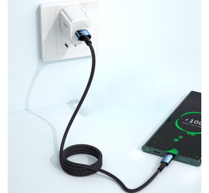 Essager Дата кабель USB 2.0 AM to USB-C 0.5m 7A 100W black Essager (EXC7A-CGB01-P)