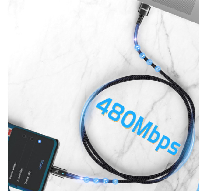 Essager Дата кабель USB 2.0 AM to USB-C 0.5m 7A 100W black Essager (EXC7A-CGB01-P)