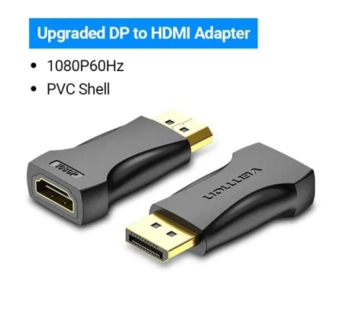 Перехідник DisplayPor M to HDMI F v.2.0 4K 60Hz PVC Vention (HBPB0)
