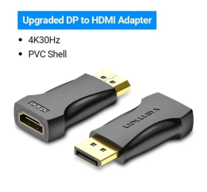Перехідник DisplayPor M to HDMI F v.2.0 4K 60Hz PVC Vention (HBPB0)