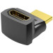Перехідник HDMI F to HDMI M 270° 4K 60Hz PVC Vention (AINB0)