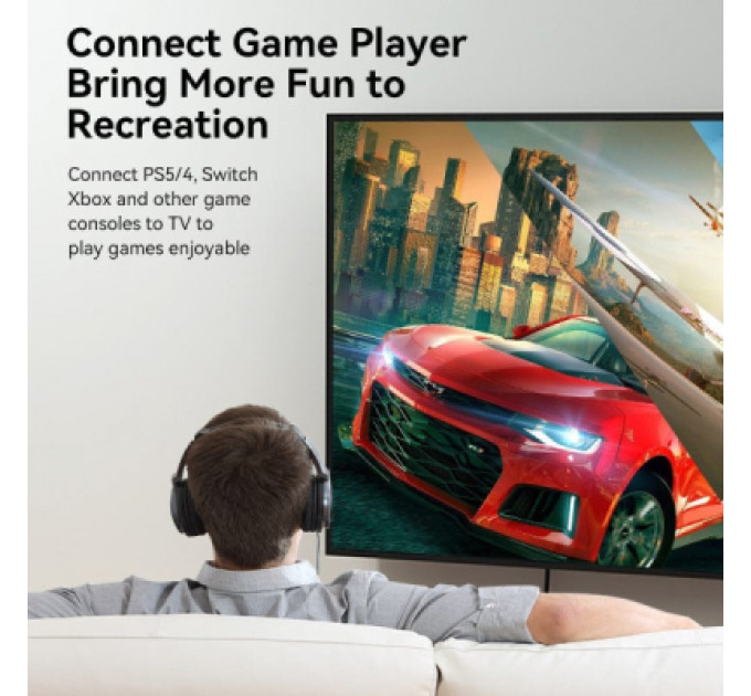 Vention Кабель мультимедійний HDMI M to HDMI M 3.0m V2.0 4K60Hz PVC black Vention (ALIBI)
