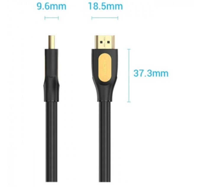 Vention Кабель мультимедійний HDMI M to HDMI M 3.0m V2.0 4K60Hz PVC black Vention (ALIBI)