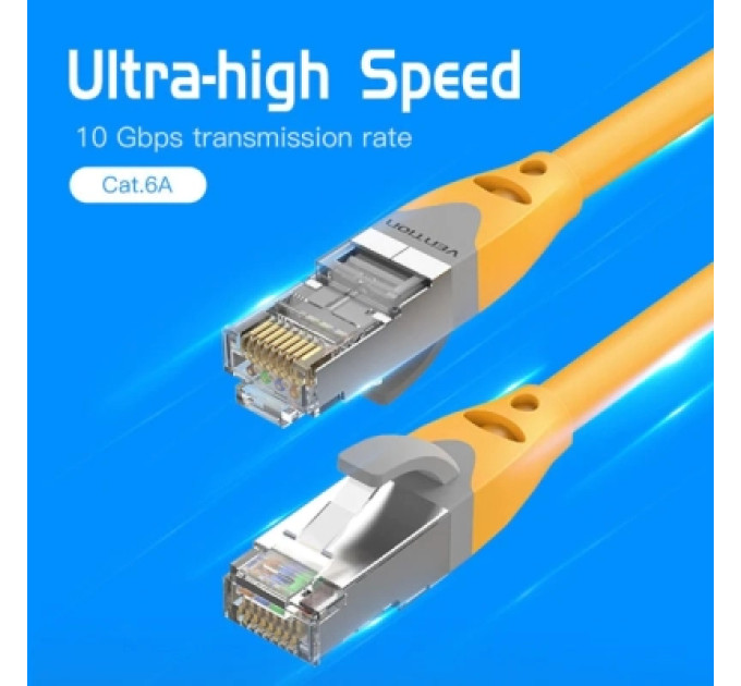 Vention Патч-корд Cat.6A SFTP Patch Cable 0.5M Yellow Vention (IBHYD)