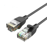 Патч-корд Cat.6A UTP Patch Cable 1M Black Slim Type Vention (IBIBF)