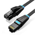 Патч-корд Flat Cat.6 UTP Patch Cable 1M Black Vention (IBJBF)