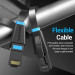 Патч-корд Flat Cat.6 UTP Patch Cable 1M Black Vention (IBJBF)