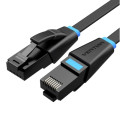 Патч-корд Flat Cat.6 UTP Patch Cable 2M Black Vention (IBJBH)