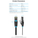Патч-корд Flat Cat.6 UTP Patch Cable 2M Black Vention (IBJBH)