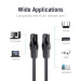 Патч-корд Flat Cat.6 UTP Patch Cable 3M Black Vention (IBABI)