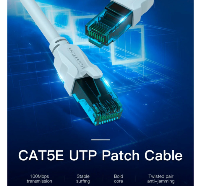 Vention Патч-корд Cat.5E UTP Patch Cable 1.5M Blue Vention (VAP-A10-S150)