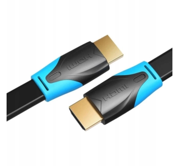 Vention Кабель мультимедійний Flat HDMI Cable 1.5M Black Vention (VAA-B02-L150)