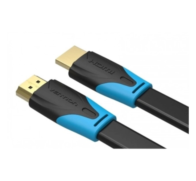 Кабель мультимедійний Flat HDMI Cable 3M Black Vention (VAA-B02-L300)