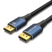 Кабель мультимедійний Cotton Braided DP Male to Male HD Cable 8K 2M Blue Aluminum Alloy Type Vention (HCELH)