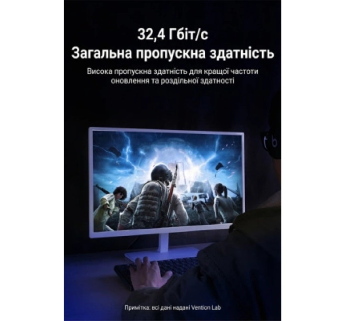 Кабель мультимедійний Cotton Braided DP Male to Male HD Cable 8K 5M Blue Aluminum Alloy Type Vention (HCELJ)