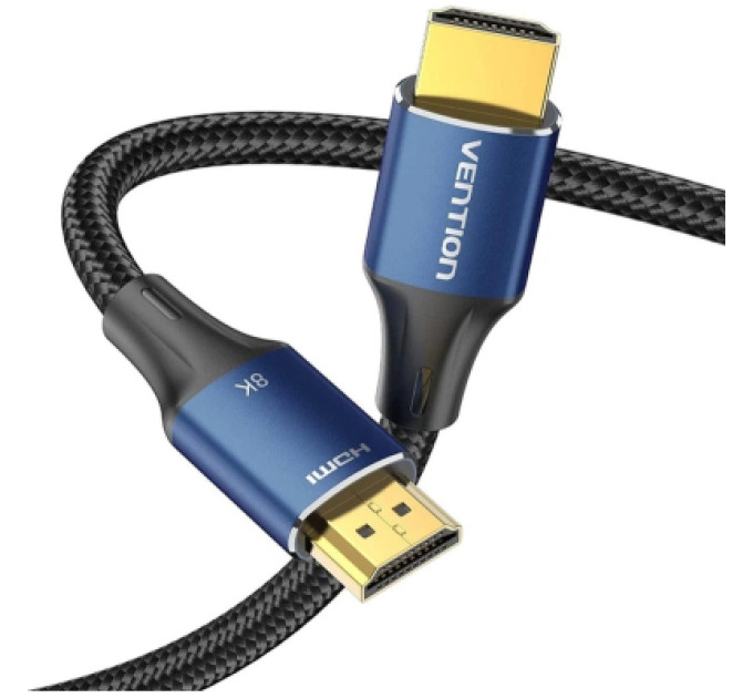 Кабель мультимедійний Fabric Braided HDMI-A Male to Male HD Cable 16K 1.5M Gray Vention (ALVHG)