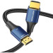 Кабель мультимедійний Fabric Braided HDMI-A Male to Male HD Cable 16K 1.5M Gray Vention (ALVHG)