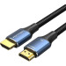 Кабель мультимедійний Fabric Braided HDMI-A Male to Male HD Cable 16K 1.5M Gray Vention (ALVHG)