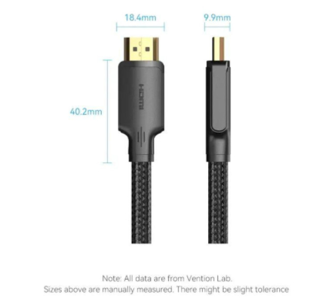 Vention Кабель мультимедійний HDMI-A Male to Male 4K HD Cable PVC Type 2M Black Vention (ALIBH)