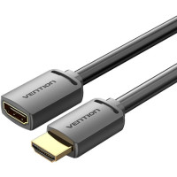 Кабель мультимедійний HDMI-A Male to HDMI-A Female 4K HD Cable PVC Type 0.5M Black Vention (AHCBD)