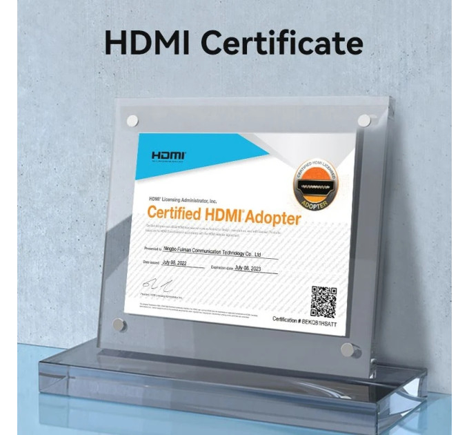 Vention Кабель мультимедійний HDMI-A Male to HDMI-A Female 4K HD Cable PVC Type 0.5M Black Vention (AHCBD)