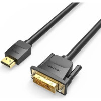 Кабель мультимедійний HDMI to DVI Cable 1.5M Black Vention (ABFBG)