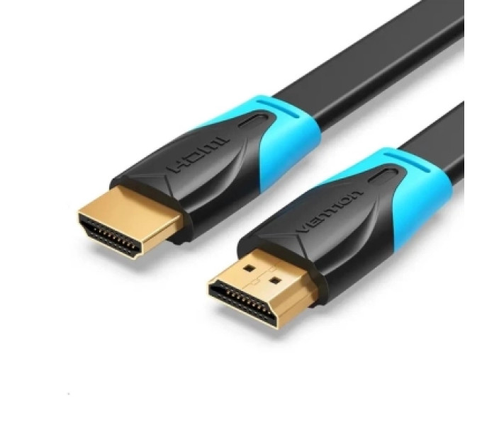 Кабель мультимедійний HDMI-A Male to Male 4K HD Right Angle Cable 90 Degree 1.5M Black Vention (ALRBG)