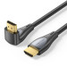 Кабель мультимедійний HDMI-A Male to Male 4K HD Right Angle Cable 90 Degree 2M Black Vention (ALRBH)