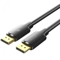 Кабель мультимедійний Fabric Braided DP 2.1 Male to Male 80G HD Cable 1M Gray Aluminum Alloy Type Vention (HGCHF)