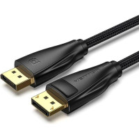 Кабель мультимедійний Fabric Braided DP 2.1 Male to Male 80G HD Cable 1.5M Gray Aluminum Alloy Type Vention (HGCHG)