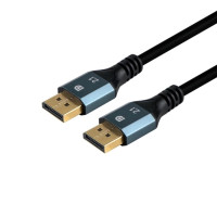 Кабель мультимедійний Fabric Braided DP 2.1 Male to Male 80G HD Cable 3M Gray Aluminum Alloy Type Vention (HGCHI)