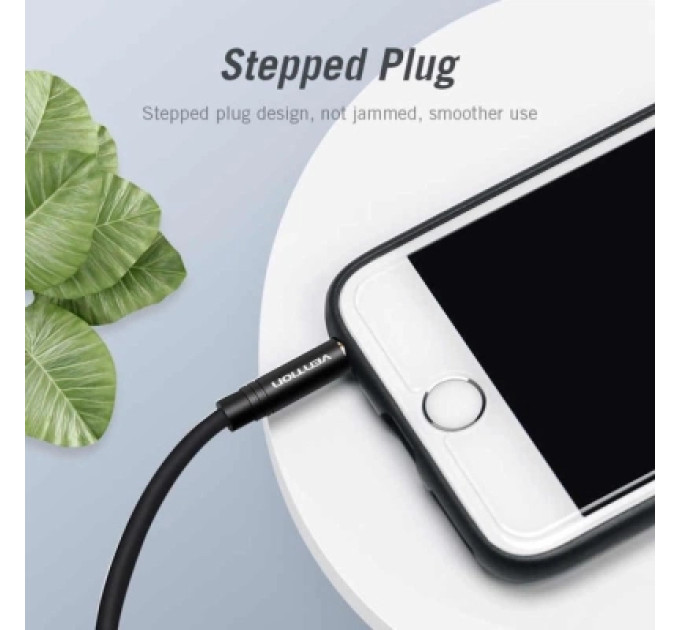 Кабель мультимедійний 3.5mm Male to 2*3.5mm Female Stereo Splitter Cable 0.3M Black Metal Type Vention (BBWBY)