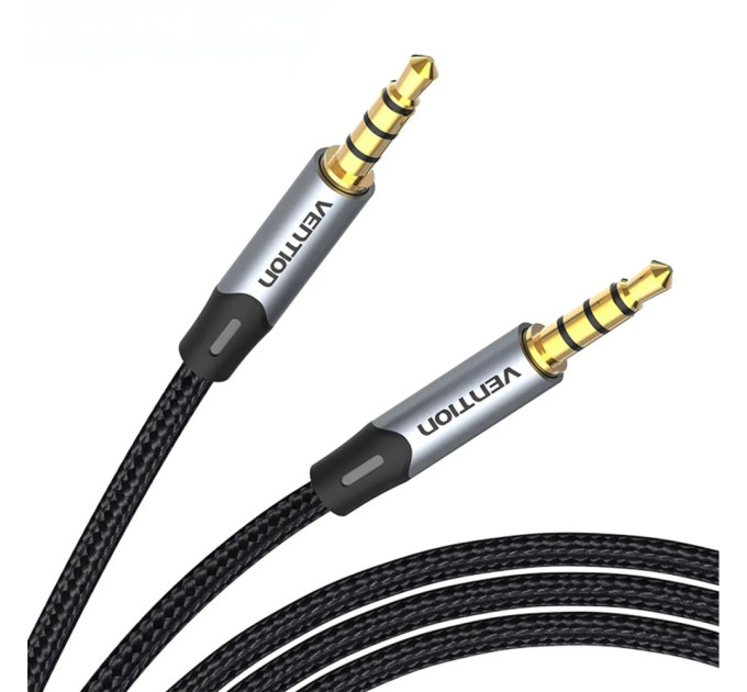 Vention Кабель мультимедійний TRRS 3.5MM Male to Male Aux Cable 0.5M Gray Vention (BAQHD)