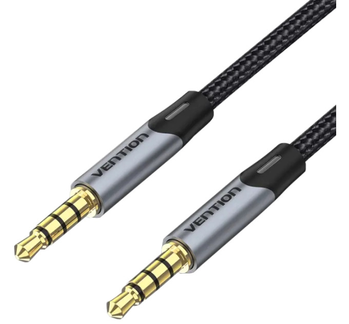 Vention Кабель мультимедійний TRRS 3.5MM Male to Male Aux Cable 0.5M Gray Vention (BAQHD)