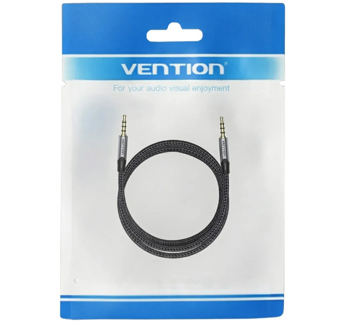 Vention Кабель мультимедійний TRRS 3.5MM Male to Male Aux Cable 0.5M Gray Vention (BAQHD)