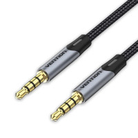 Кабель мультимедійний TRRS 3.5MM Male to Male Aux Cable 1.5M Gray Vention (BAQHG)