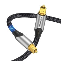 Кабель мультимедійний Optical Fiber Audio Cable Aluminum Alloy Type 1.5M Gray Vention (BAVHG)