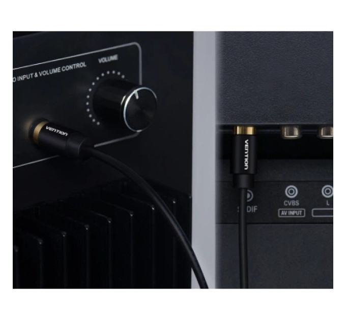 Кабель мультимедійний Coaxial Digital Audio Cable 1.5M Black Metal Type Vention (VAB-R09-B150)