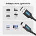 Кабель для принтера USB 2.0 A Male to B Male Cable 0.5M Black PVC Type Vention (COQBD)