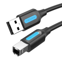 Кабель для принтера USB 2.0 A Male to B Male Cable 0.5M Black PVC Type Vention (COQBD)