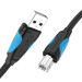 Кабель для принтера USB2.0 A Male to B Male Print Cable 1.5M Black Vention (VAS-A16-B150)