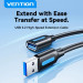 Дата кабель USB 3.2 A Male to A Female Extension Round Cable 0.5M Black PVC Type Vention (CBOBD)