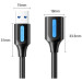 Vention Дата кабель USB 3.2 A Male to A Female Extension Round Cable 1M Black PVC Type Vention (CBOBF)