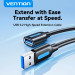 Vention Дата кабель USB 3.2 A Male to A Female Extension Round Cable 1M Black PVC Type Vention (CBOBF)