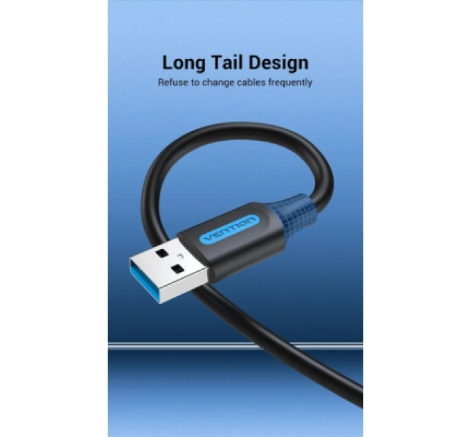 Дата кабель USB 3.0 A Male to A Male Cable 1.5M Black PVC Type Vention (CONBG)
