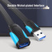 Дата кабель Flat USB3.0 Extension Cable 1M Black Vention (VAS-A13-B100)