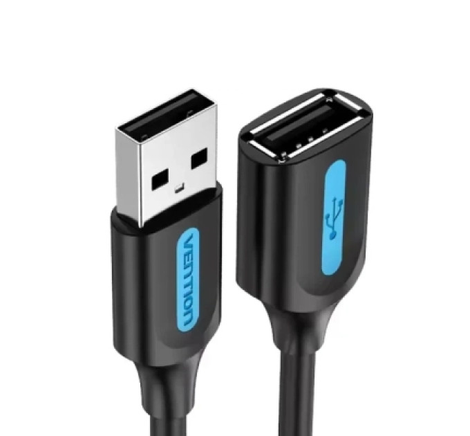 Дата кабель USB 2.0 A Male to A Female Extension Cable 1M black PVC Type Vention (CBIBF)